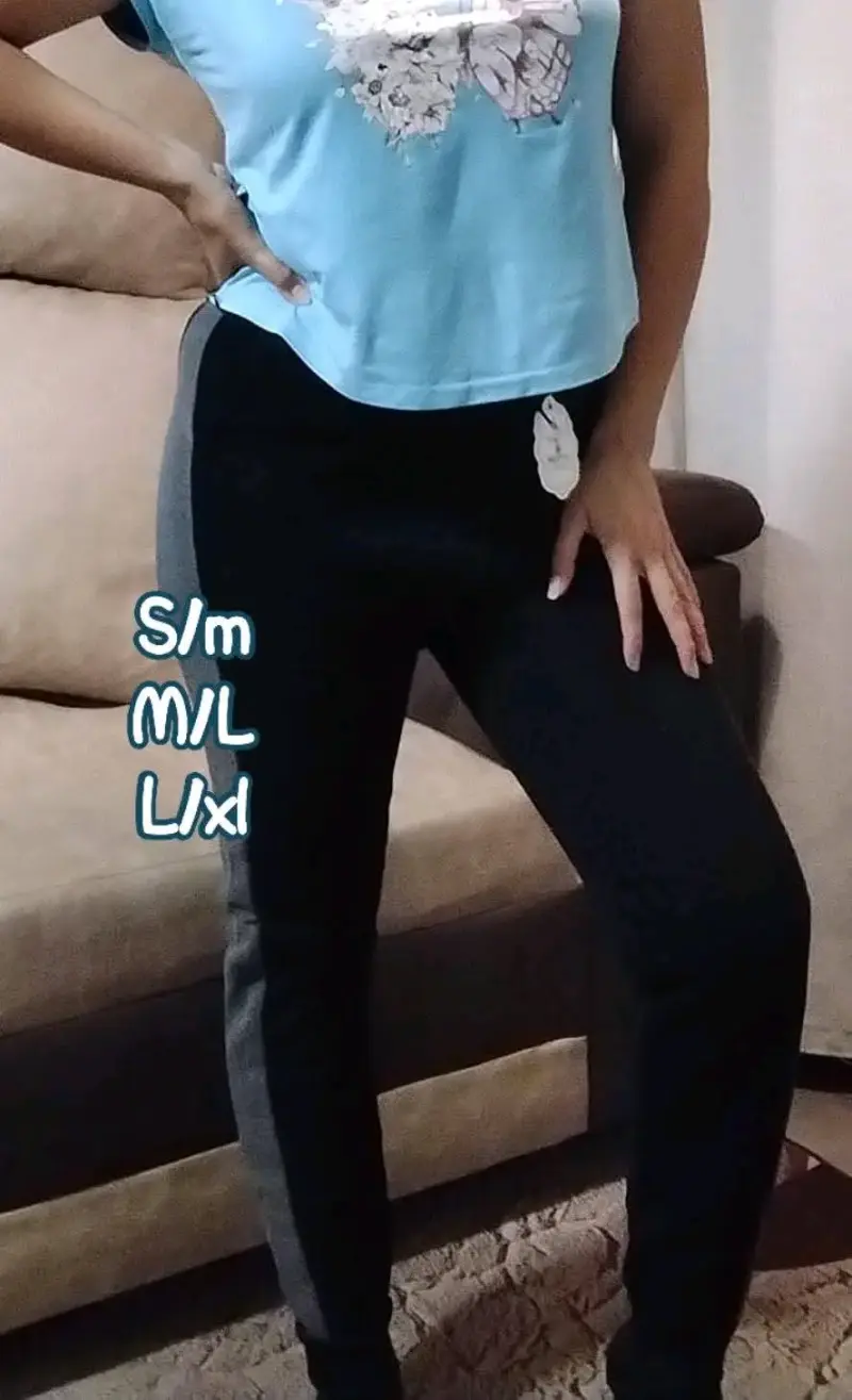 Pantalones deportivos negro con gris - 3