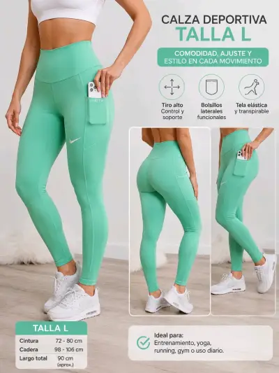 Calzas deportivas mujer verde menta - miniatura 1