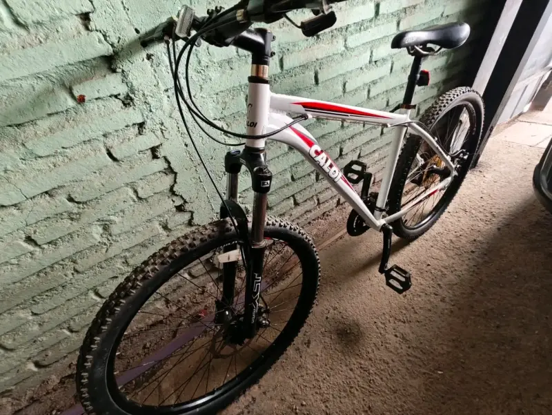 Bicicleta Caloi blanca y roja - 1