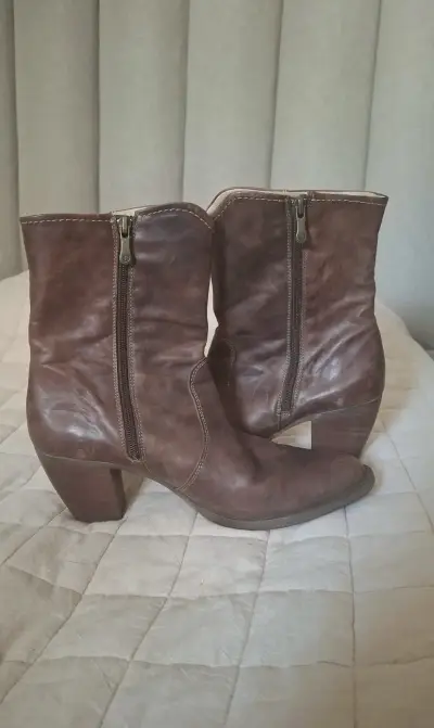 Botines de cuero marrón - miniatura 2