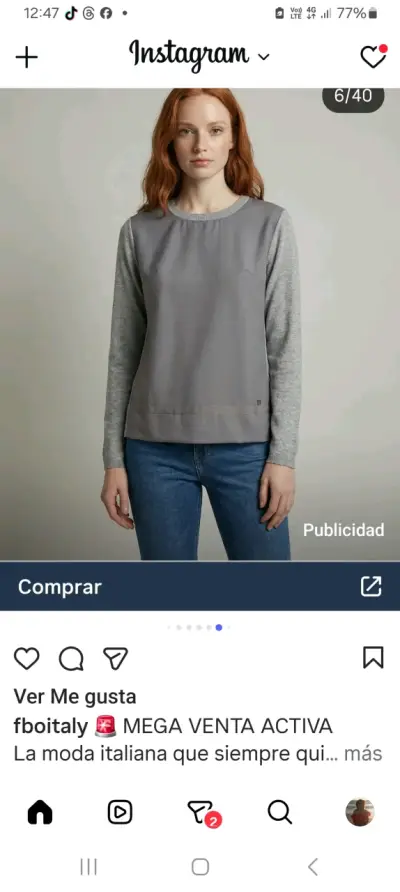Jersey gris con blusa gala - miniatura 2