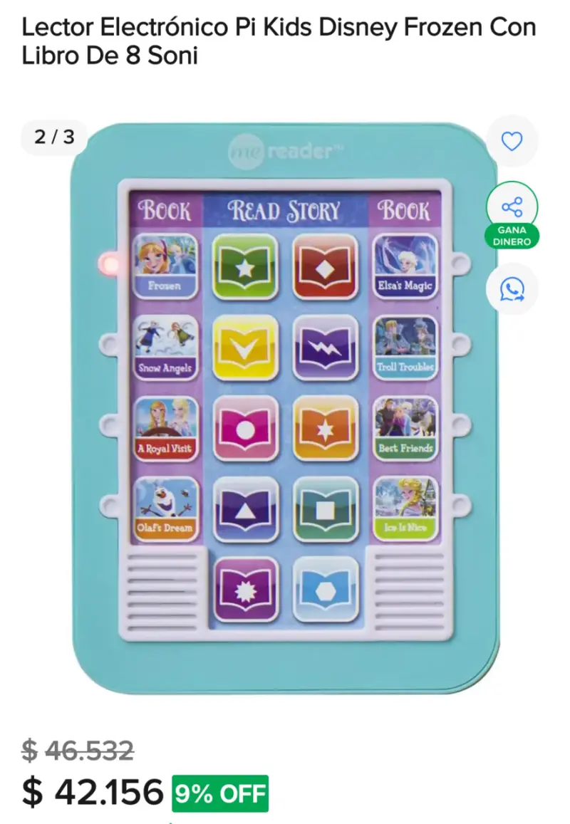 Tableta Lector de cuentos Disney Frozen en inglés - 6