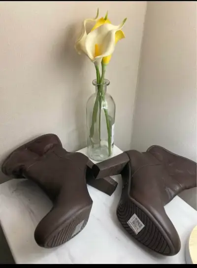 Botines marrones con cuello tejido - miniatura 3