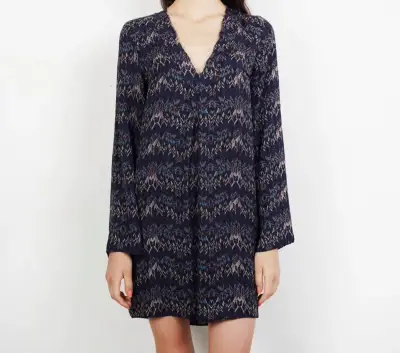 Vestido estampado estilo tunica. 100% seda. - miniatura 1