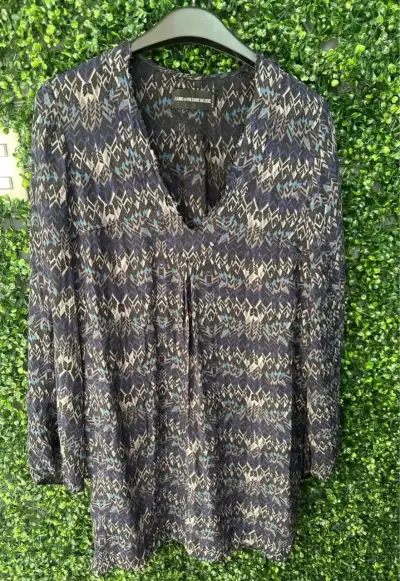 Vestido estampado estilo tunica. 100% seda. - miniatura 3