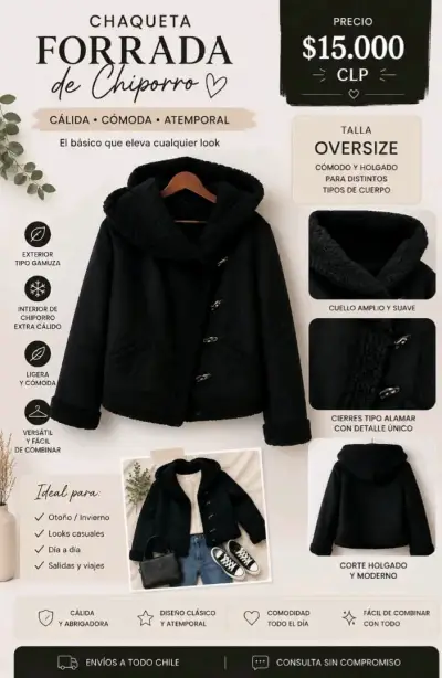 Chaqueta forrada de chiporro negra - miniatura 2