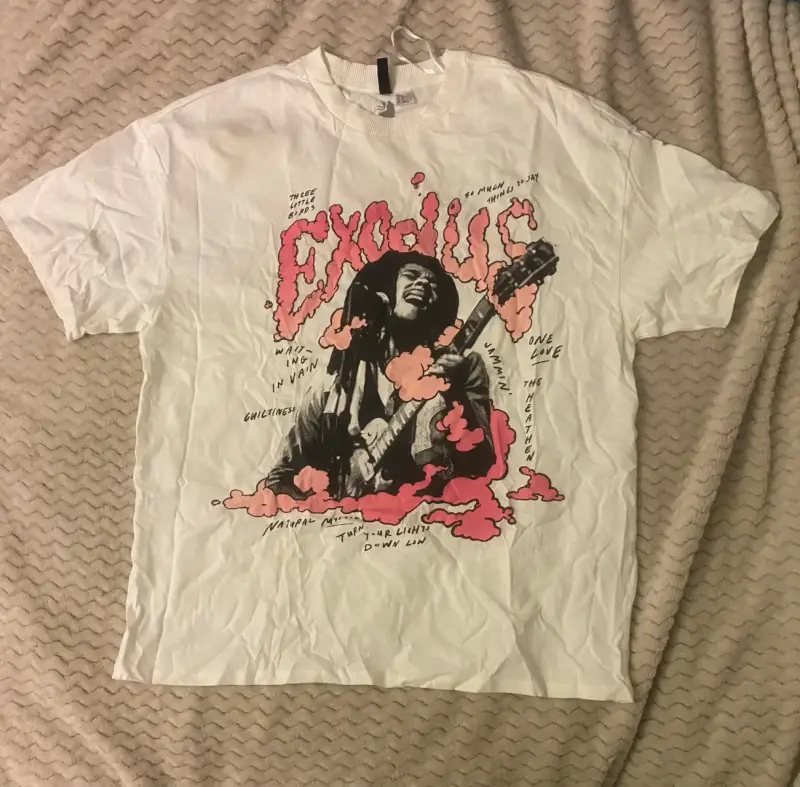 Polera blanca Bob Marley 'Exodus'