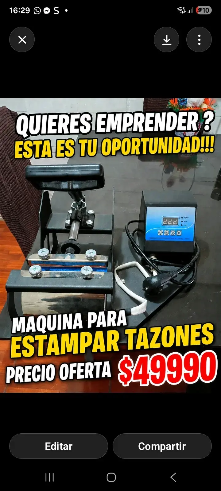 Máquina para estampar tazones
