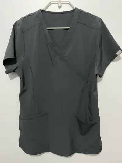 Top uniforme clínico gris oscuro - miniatura 1