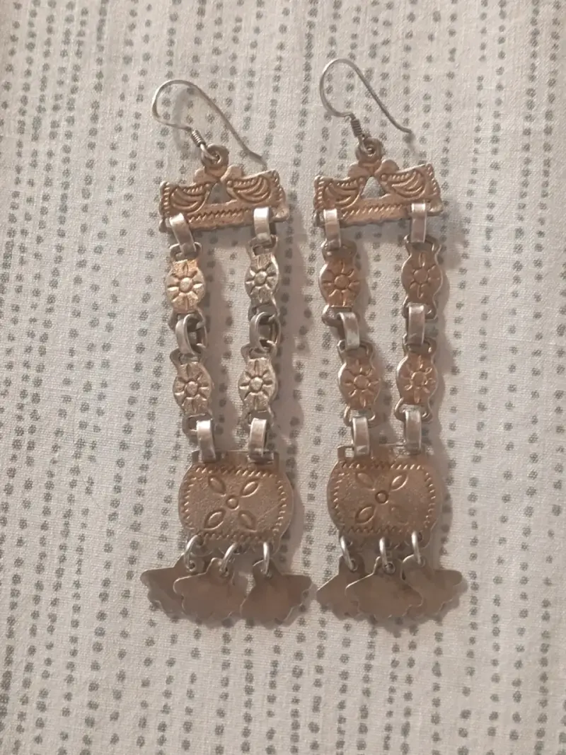 Aros de plata con diseño mapuche - 2