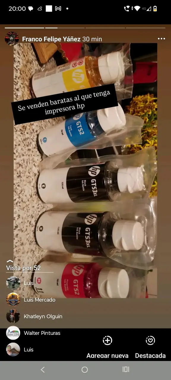 Tinta HP GT52 y GT53XL - 1