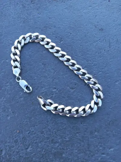 Pulsera de eslabones plateados 925 - miniatura 1