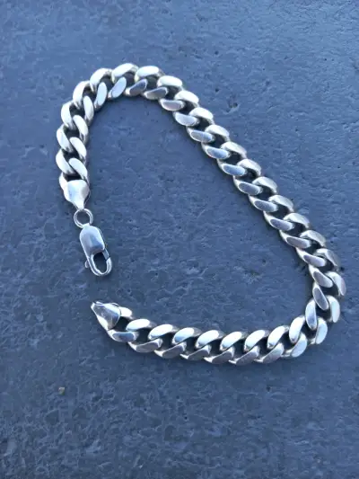 Pulsera de eslabones plateados 925 - miniatura 3