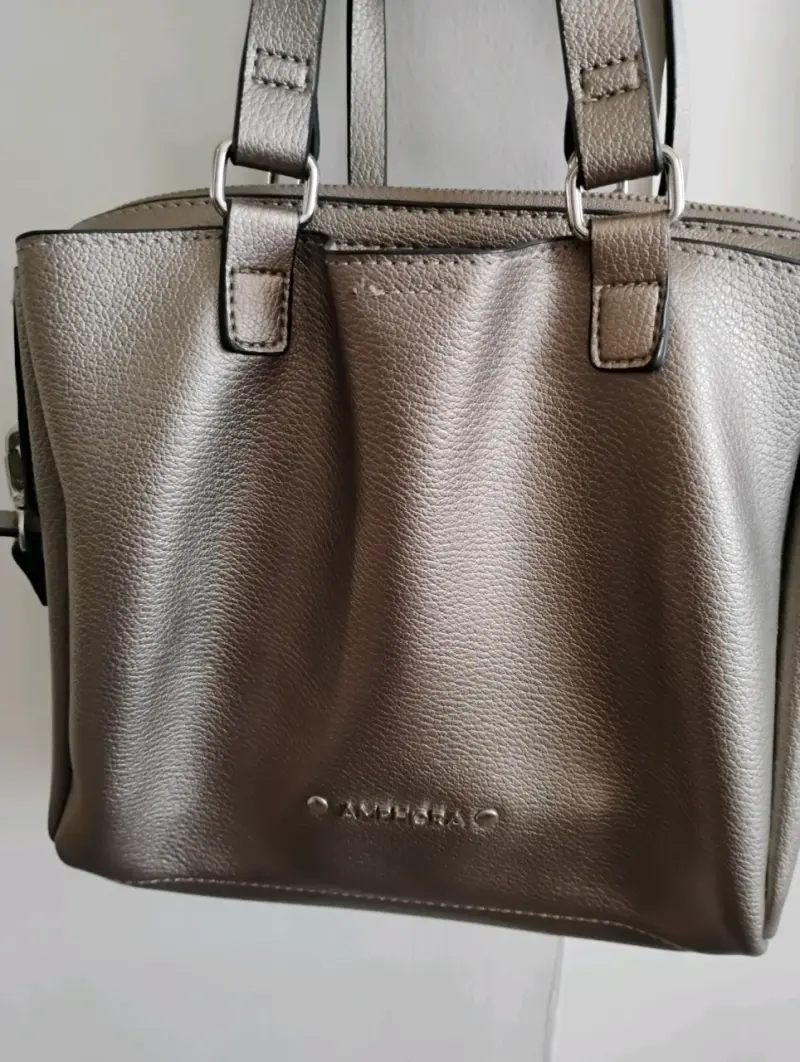 Cartera de cuero plateado - 4