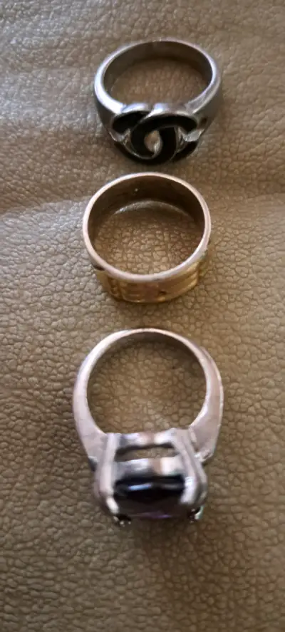 Set de tres anillos metálicos - miniatura 1