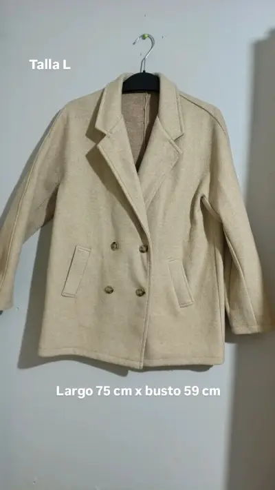 Abrigo beige mujer talla L - miniatura 1