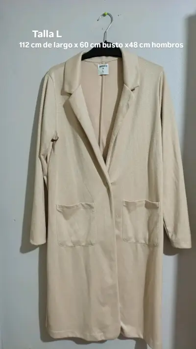 Abrigo beige talla L - miniatura 1