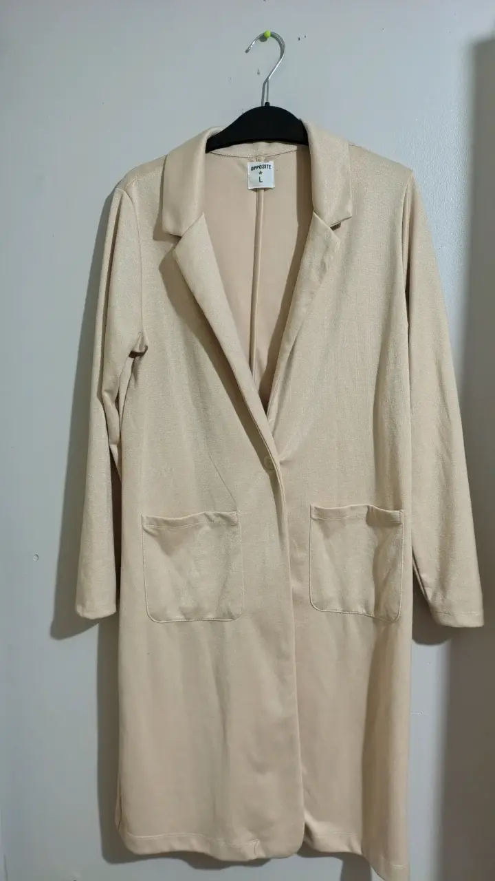 Abrigo beige talla L - 2