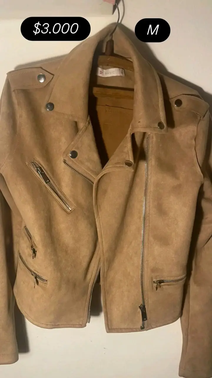 Chaqueta beige de gamuza - 1