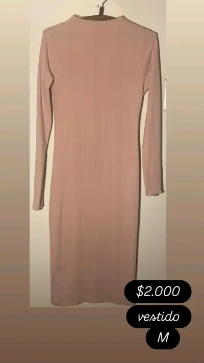 Vestido rosa manga larga - miniatura 1