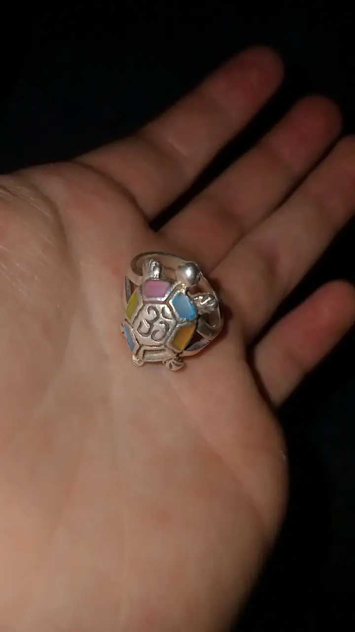 Anillo de tortuga colorido plata 925 - 1