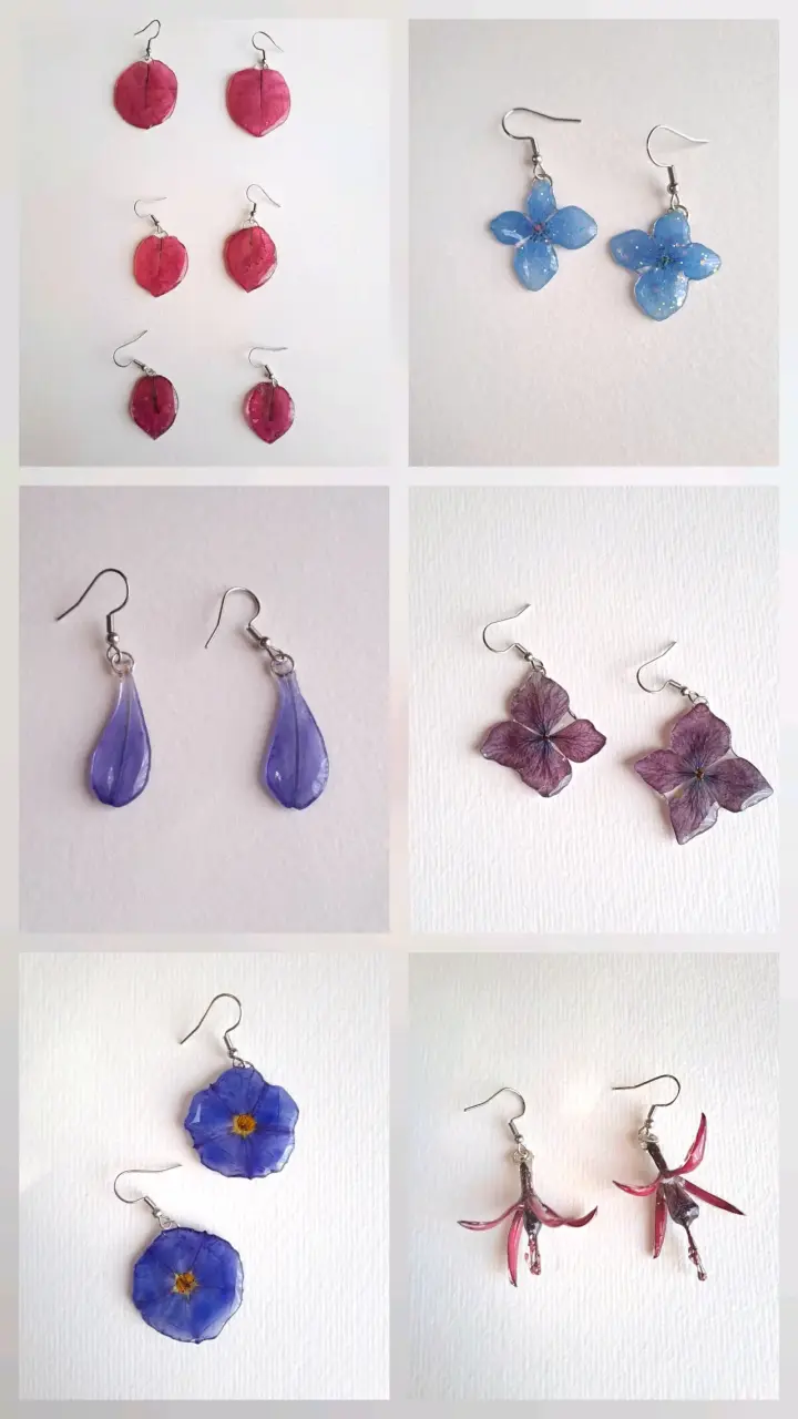 Aros colgantes de resina - 6