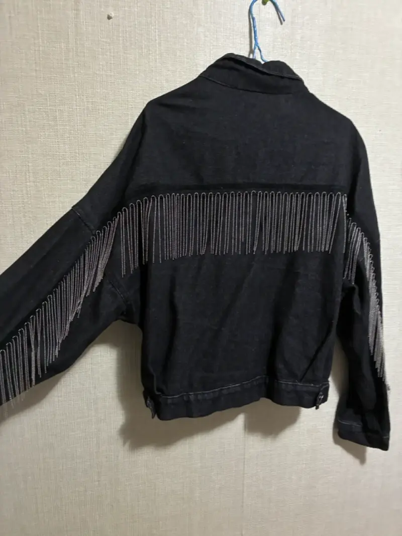 Chaqueta mezclilla negra country - 3