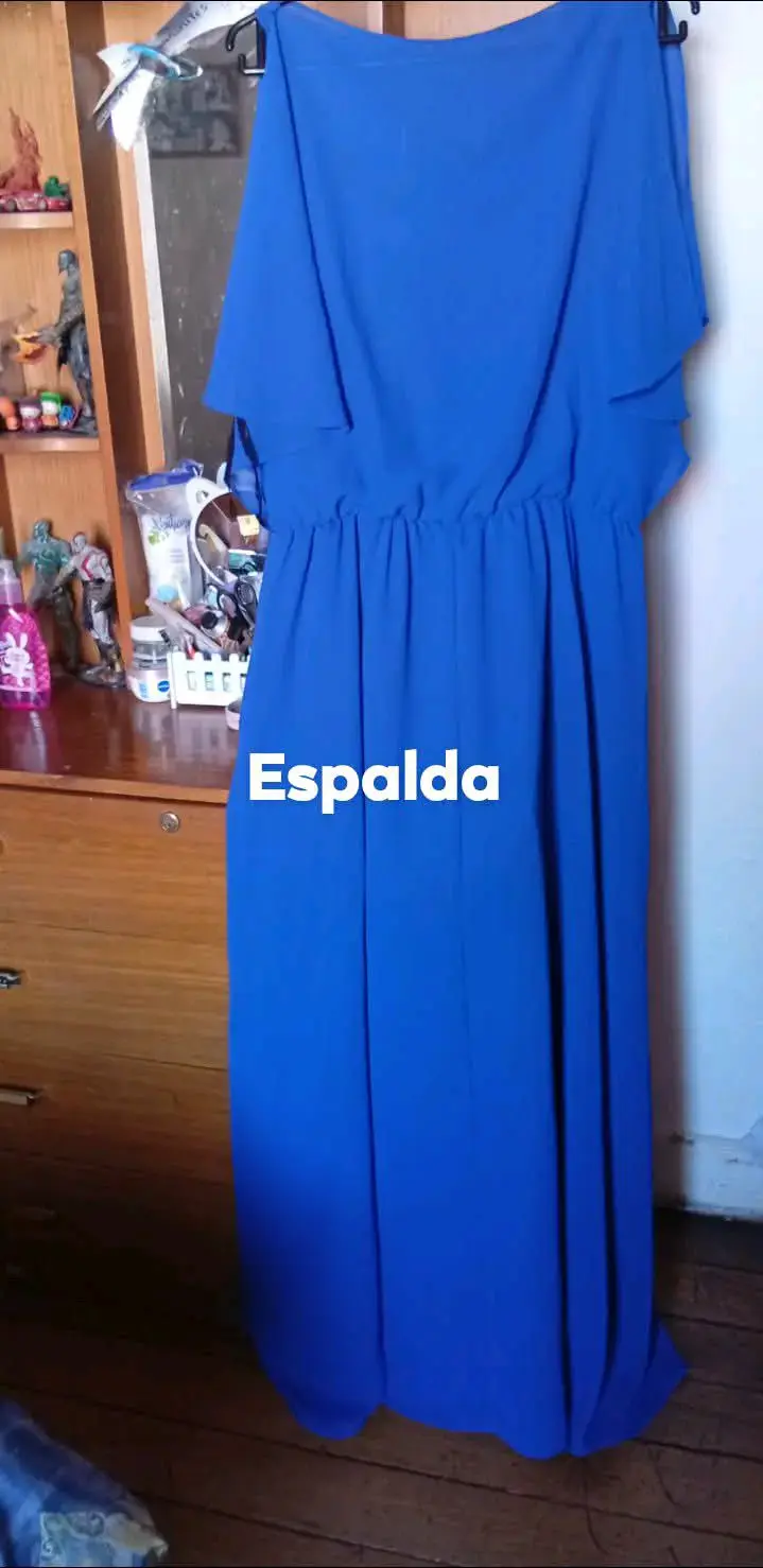 Vestido azul largo elegante - 3