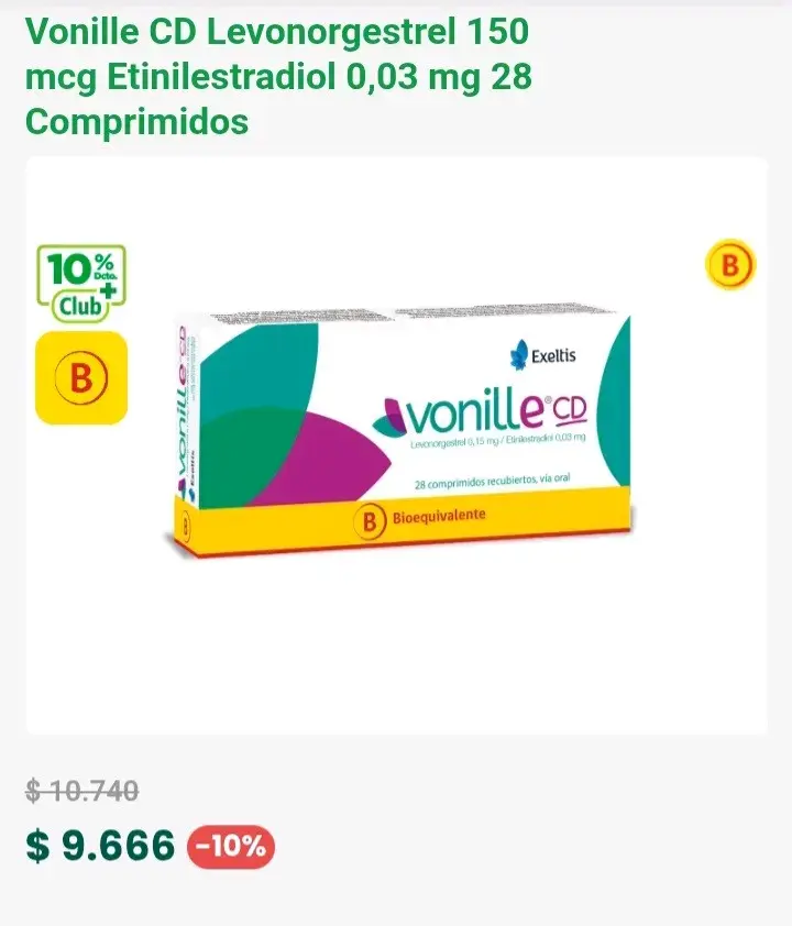 Anticonceptivo Vonille CD 28 comprimidos