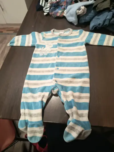 Pijama bebé rayas azul - miniatura 1