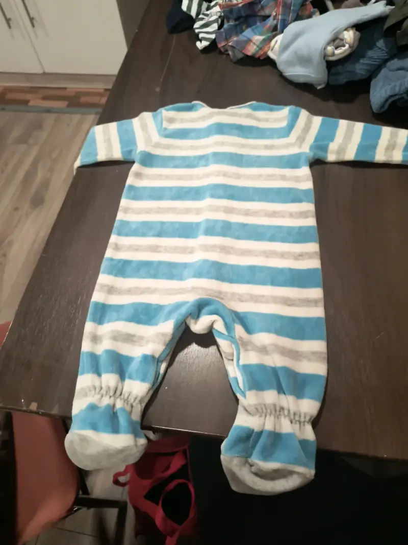 Pijama bebé rayas azul - 2