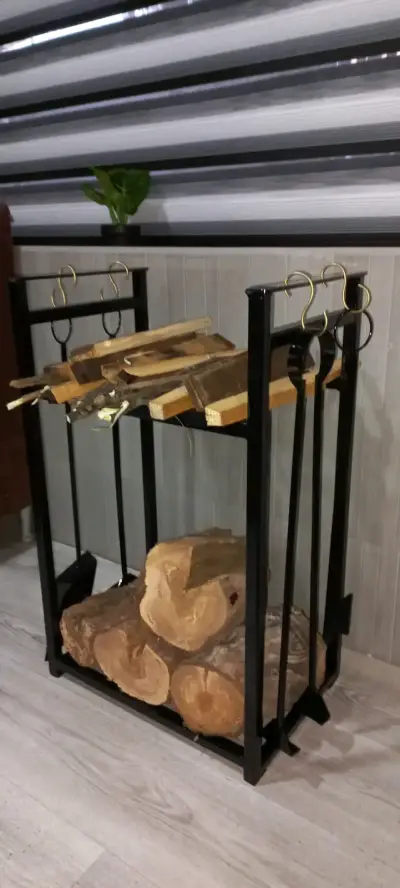 Parrilla con soporte de leña - miniatura 1