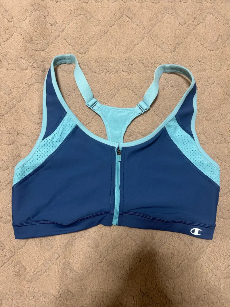 Sostén deportivo azul con cierre talla M/L - 1