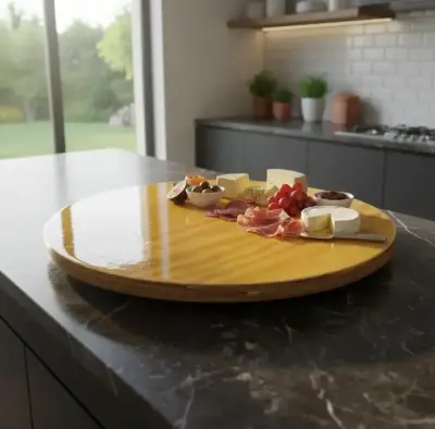 Mesa giratoria de madera (modelo lazy susan) - miniatura 2
