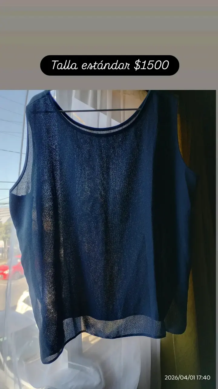 Blusa sin mangas azul