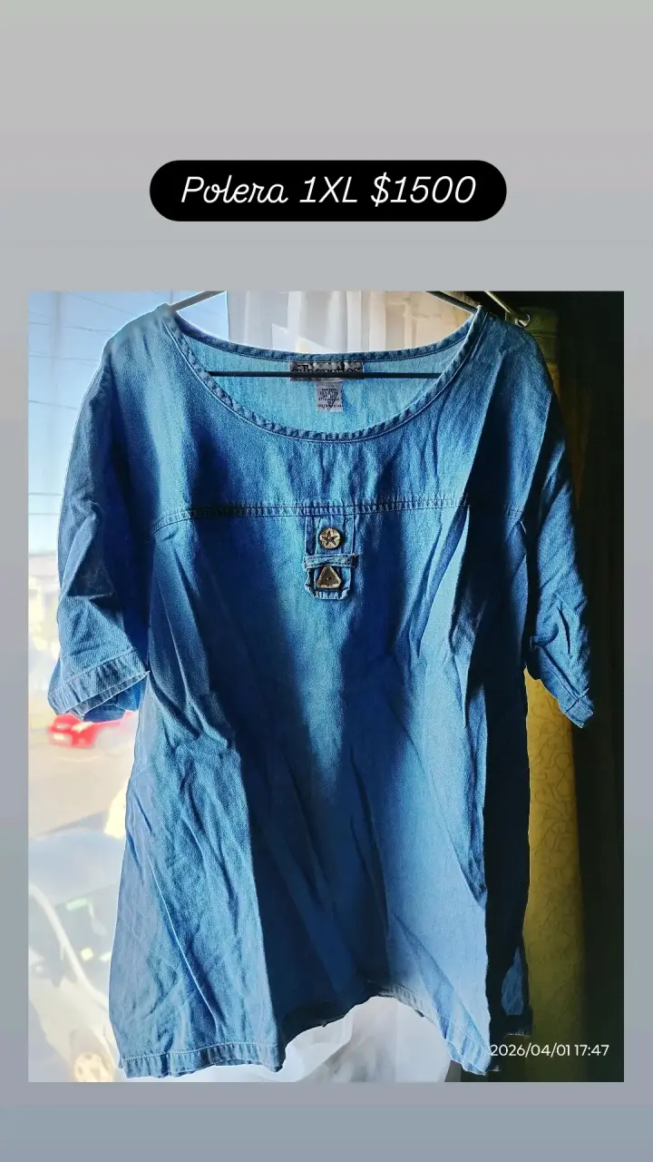 Polera azul denim 1XL