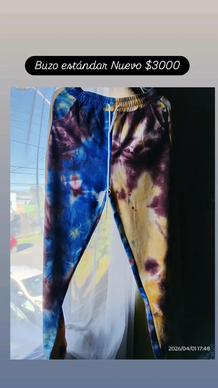 Pantalón buzo teñido anudado - 1