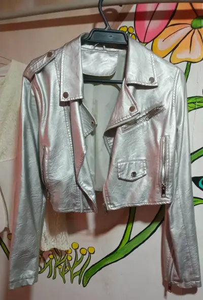 Chaqueta metálica plateada - miniatura 1