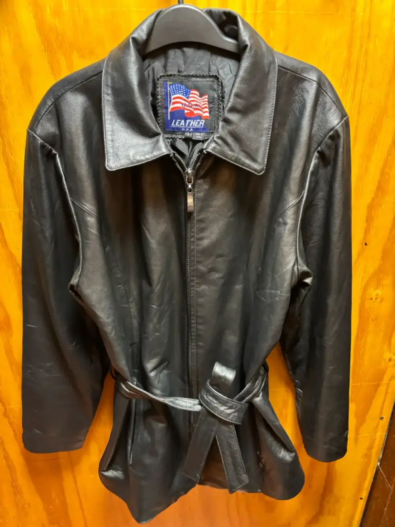 Chaqueta de cuero genuino negra - 2