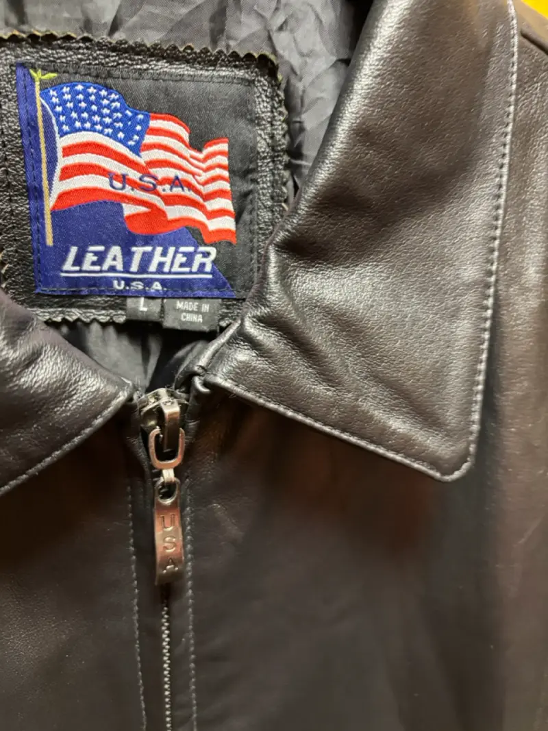 Chaqueta de cuero genuino negra - 6