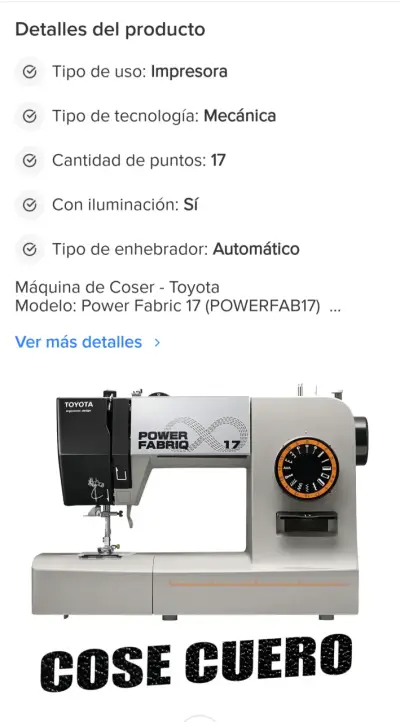 Máquina de coser Toyota PowerFabriq - miniatura 2