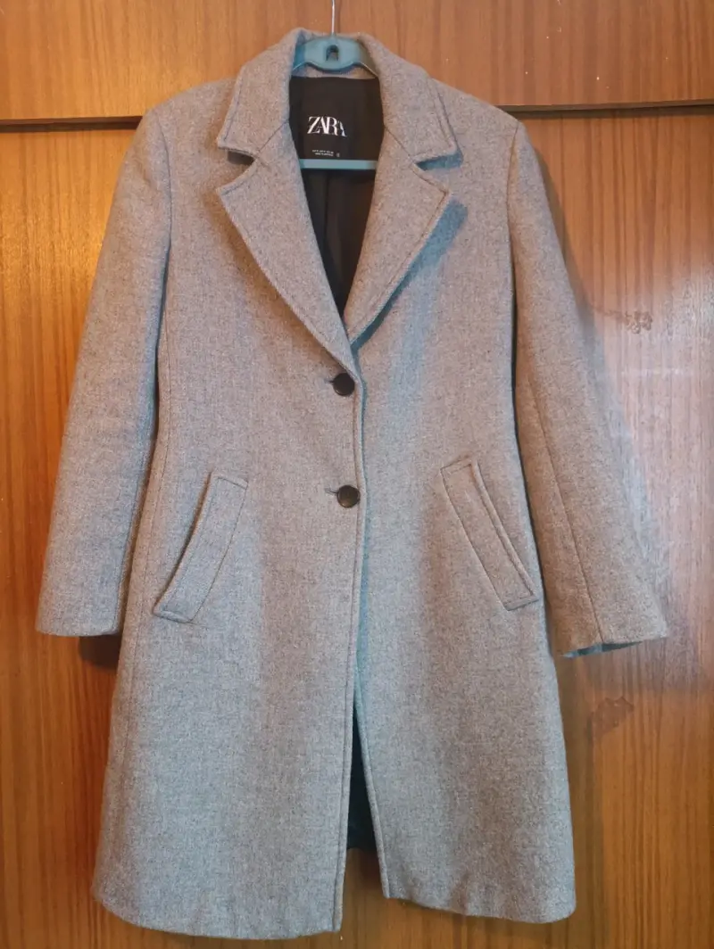 Abrigo de lana gris Zara - 1