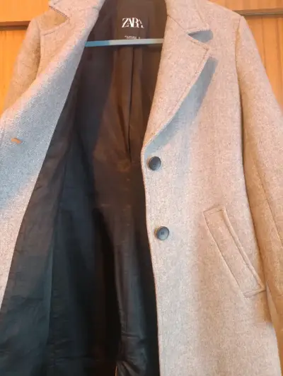 Abrigo de lana gris Zara - miniatura 3