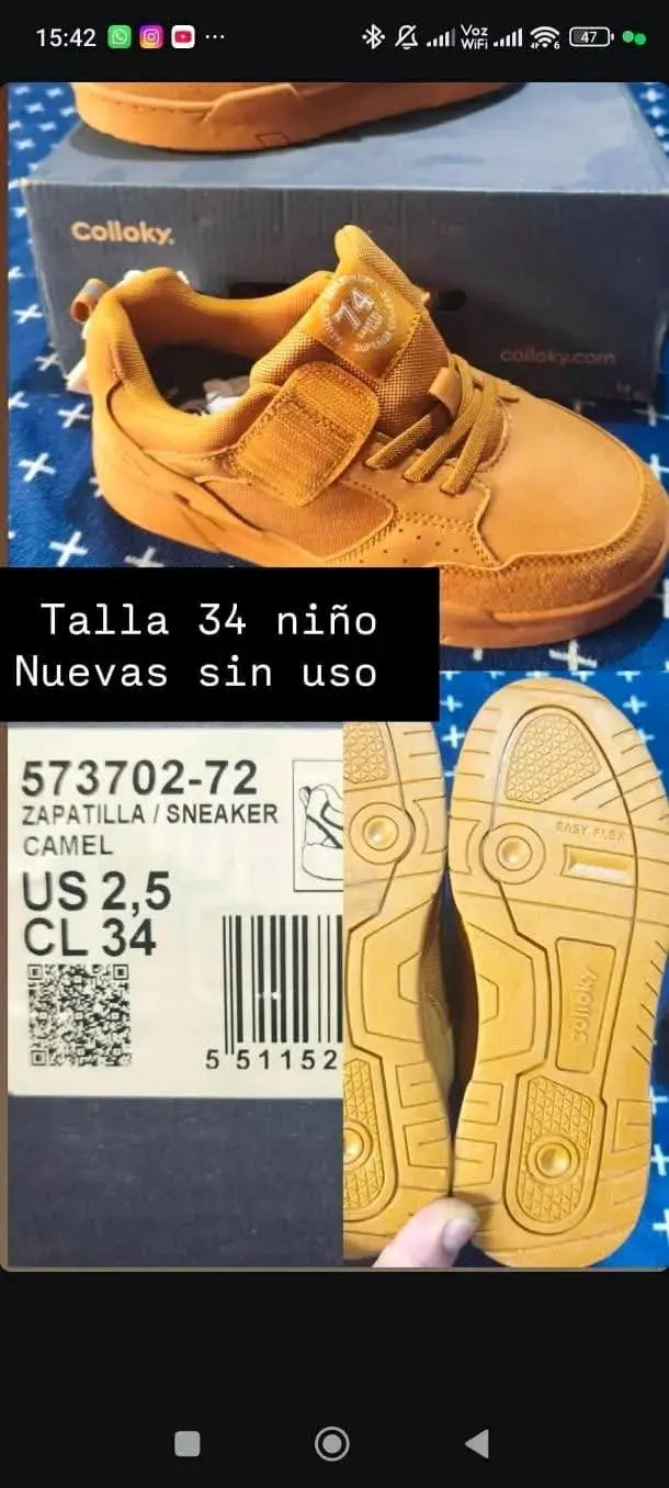 Zapatillas niño nuevas color camel - 1