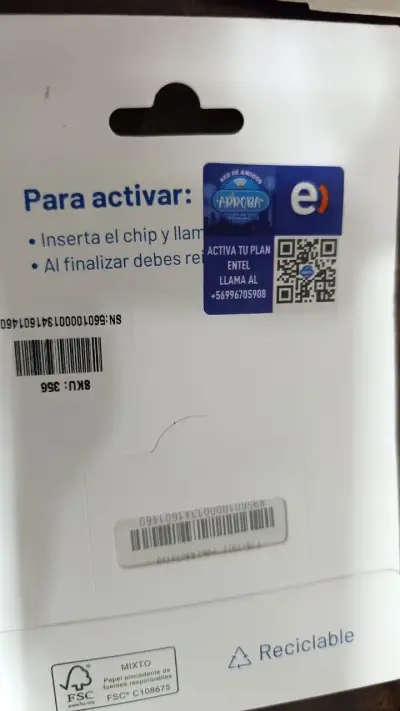 Chip prepago Entel 1GB + 30 Min - miniatura 2