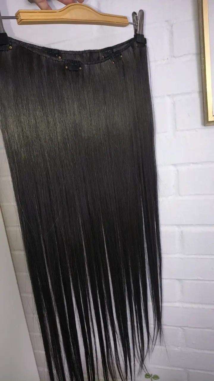 Extensiones de cabello negro liso