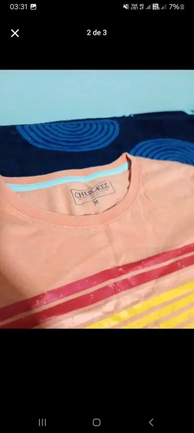 Polera naranja con estampado montaña - miniatura 2