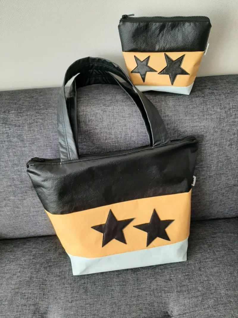 Set de bolso y neceser con estrellas
