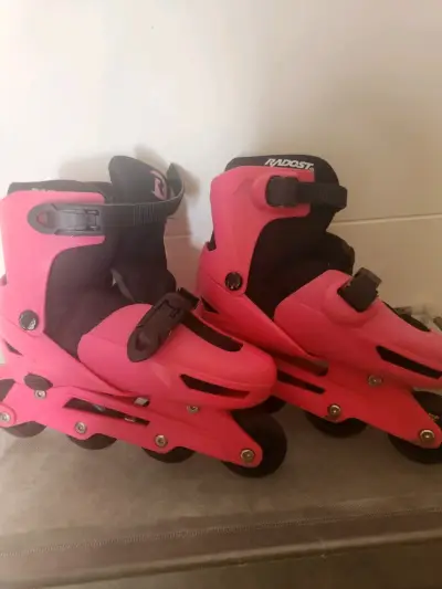 Patines rosados de línea para adulto - miniatura 4