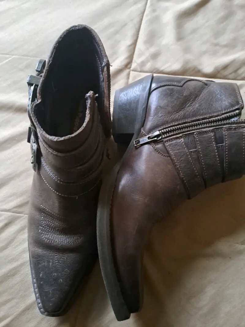 Botines de cuero marrón - 1